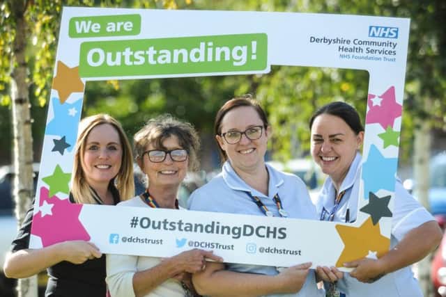 Members of Chesterfield's specialist sexual health team celebrate their official outstanding rating.