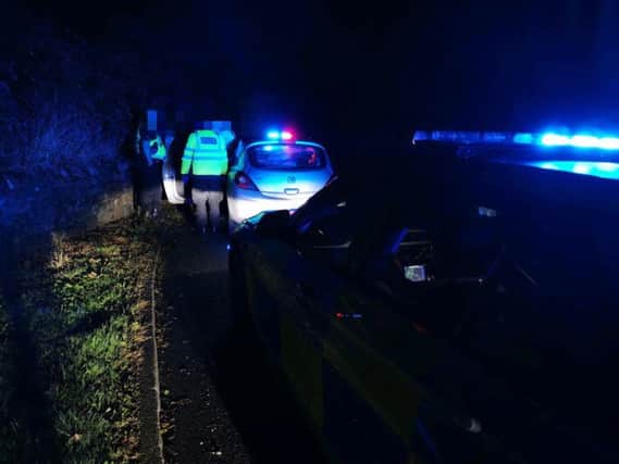 Derbyshire Roads Police stopped this car and arrested both the driver and the passenger
