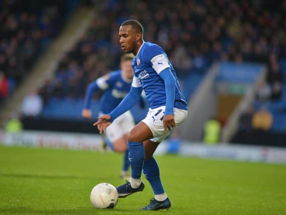 Gevaro Nepomuceno scored his first goal for Chesterfield on Saturday against Notts County.