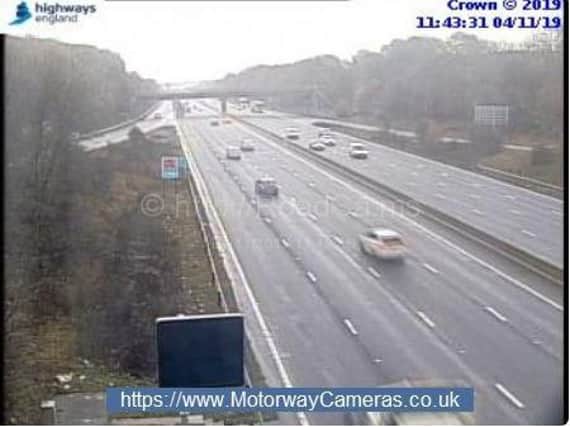 One lane closed at M1 northbound junction