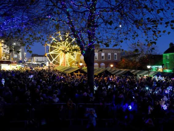 Crowds at last year's Christmas lights switch-on in Chesterfield