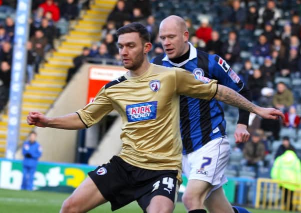 Jay O'Shea on the attack by Tina Jenner Rochdale v Chesterfield