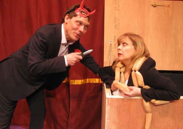 John Goodrum and Susan Earnshaw in The Comedy of Terrors at the Pomegranate Theatre, Chesterfield.