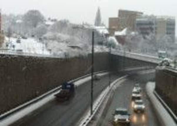 Pictured is the A61 near Chesterfield during a recent downfall of snow.