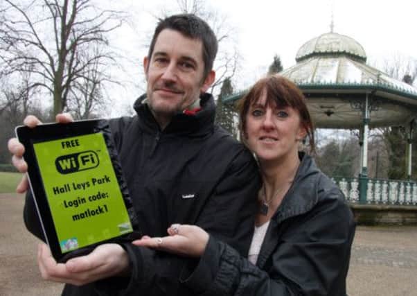 free WiFi: Rob Short, Finance and Grants co-ordinator and Wendy Spencer Director of matlock town team.