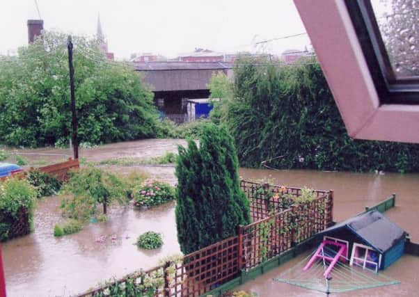 Pictured is the view from a submerged property on Tapton Terrace, Chesterfield, after it was badly affected by flooding in 2007.