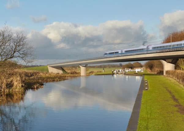 An impression of the planned HS2 rail line.