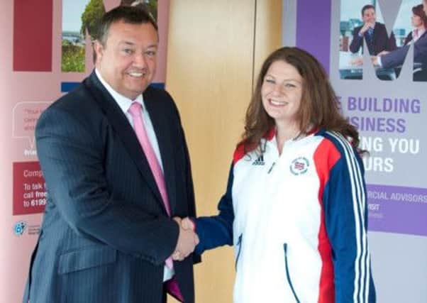 Pictured is Niall Baker of Irwin Mitchell with Caroline Povey.