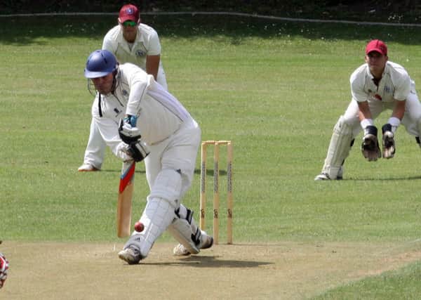 Matlock batsman Matt Cluer deals with a delivery during the defeat to Lullington Park on Saturday.