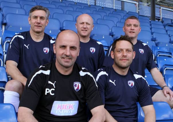 Chesterfield backroom team
Back row (L-R): Mark Smith, Kevin Lynch and Gerry Carr
Front row (L_R): Paul Cook and Leam Richardson