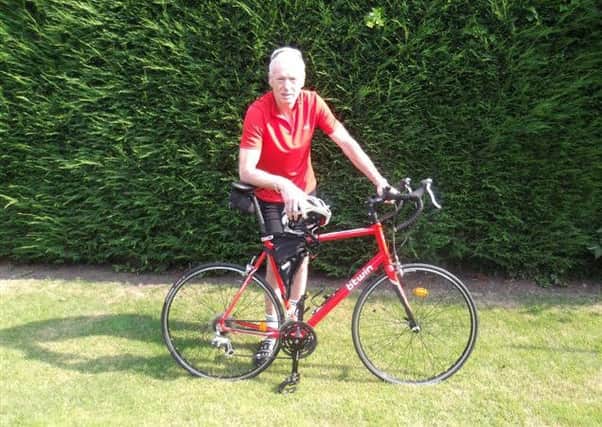Andy Brown in training for fundraising cycle-ride