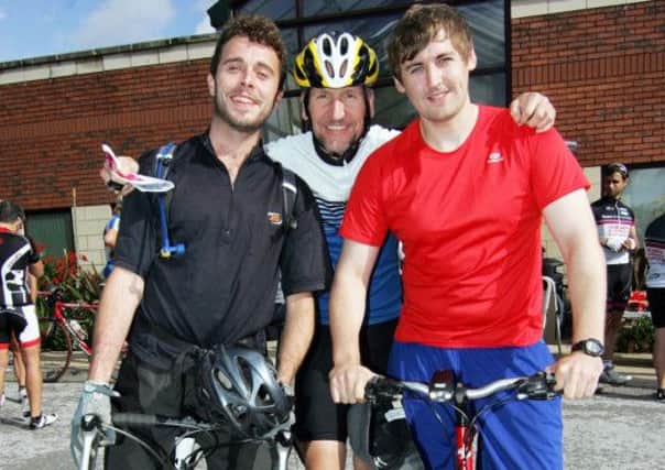The Derbyshire Times' cycling team Dan Hobson, Jon Cooper and Matt Brooks.