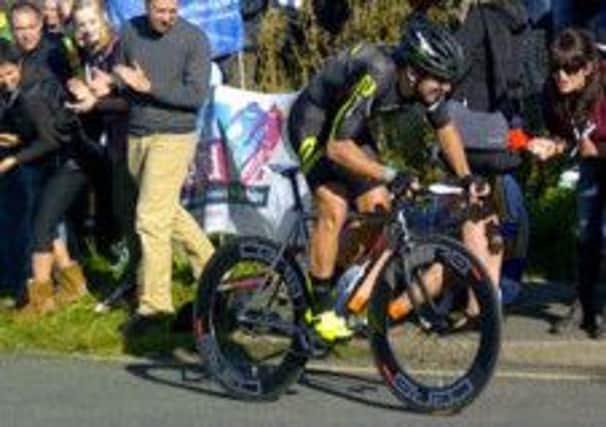 Pictured is Net App Endura pro cyclist Russ Downing during the 2012 Monsal Hill Climb time trial.