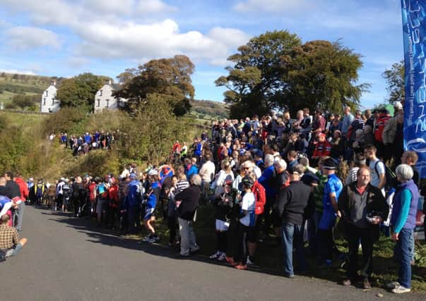 Pictured are the crowds during the 2012 Monsal Hill Climb cycle time trial.