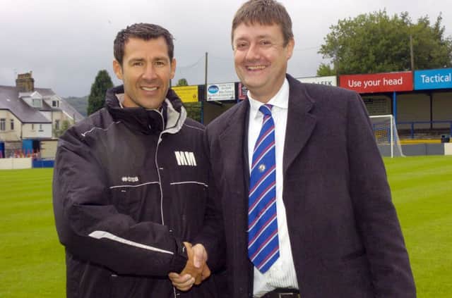 Manager Martin McIntosh with club Chairman Dave Hopkins also MD of Markovitz ltd.
