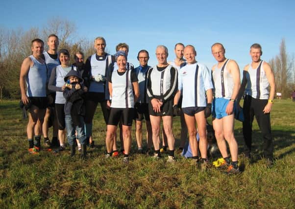 The Matlock AC team are pictured before the race in Long Eaton on Sunday.