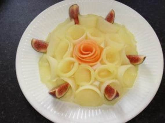 Duet of melon flower with fresh figs