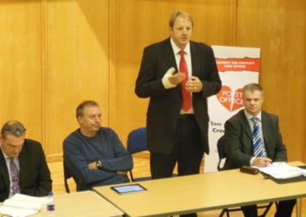 Pictured is Chesterfield MP Toby perkins who is concerned about the proposed changes to Crown Post Offices.