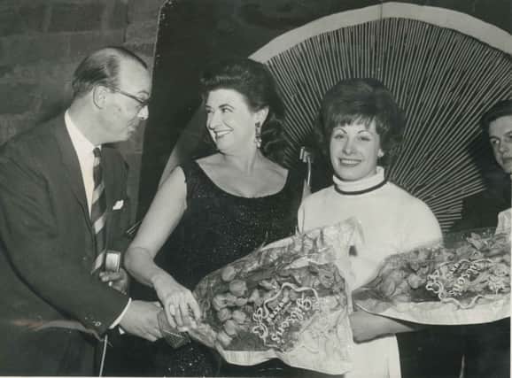 Pat Phoenix, aka Coronation Street's Elsie Tanner, judged the 'Miss Morny' contest at Wrington Vale in 1965. She is pictured with winner Jean Kelly. The party celebrated the record 250,000 mushrooms picked at the Harpur Hill site the previous month.