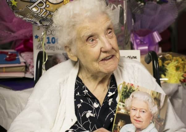 Dora Twigg on her 100th birthday