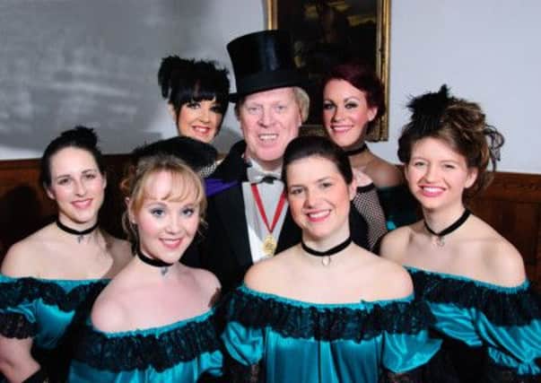 Richard Potts and the can-can dancers in The Merry Widow at Derby Theatre on February 7 and 8, 2014.