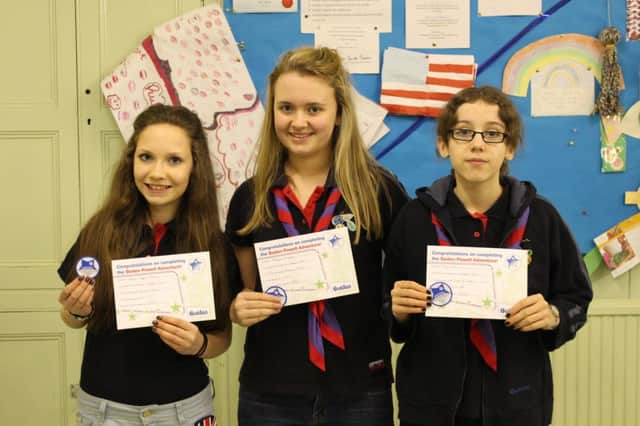 Lauryn Higgins-Brown, Abbie Ingleby & Amy Powell from 1st Buxton (United Reformed Church) Guides have completed their Baden Powel Challenge, the highest award available for Girl Guides.
