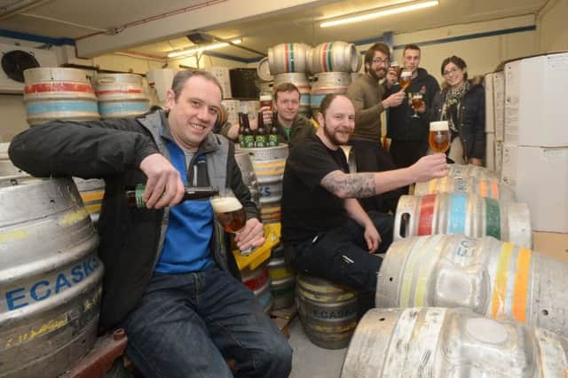 The team at the Buxton Brewery Company celebrating after being named in the world's top one hundred breweries