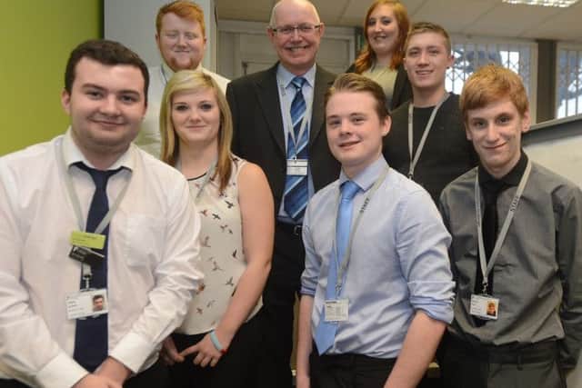 Chesterfield College Principal Trevor Clay celebrates their apprenticeships success with the Apprenticeship Academy Group