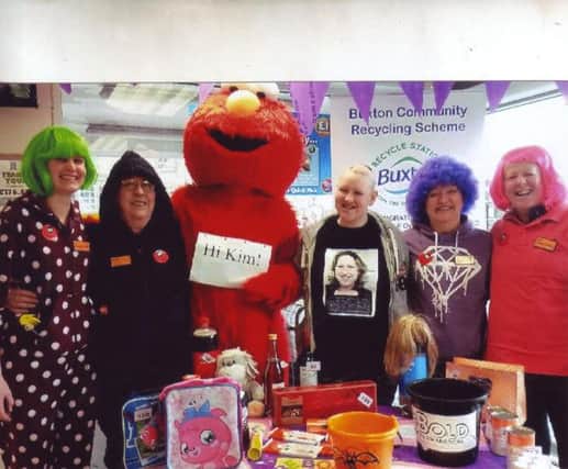 Staff at Sainsbury's in Buxton have raised over £200 for Be Bold Alopecia Awareness by dressing in purple and wearing wigs.