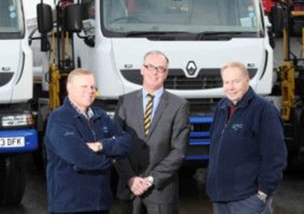 News

For story about JC Balls, who are celebrating their 50th year, and have invested in 3 new Renault Trucks purchased from RHCV 

In photo from left: Kevin Balls of JC Balls, Paul Pearson of RHCV and Chris Balls of JC Balls.

Picture by: Shawn Ryan.