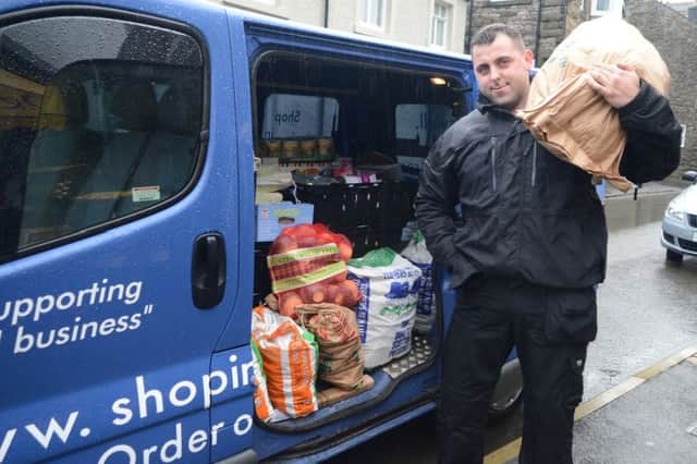 Tideswell greengrocer Phillip Stafford prepares to set off for flood hit Somerset with produce donated by the village's residents and traders