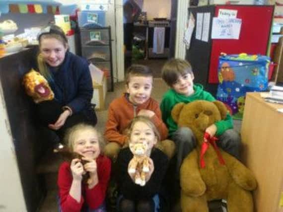 The teddy bears picnic at Simmondley Pre-school in aid of Glossop's Lighthouse charity shop. Photo contributed.