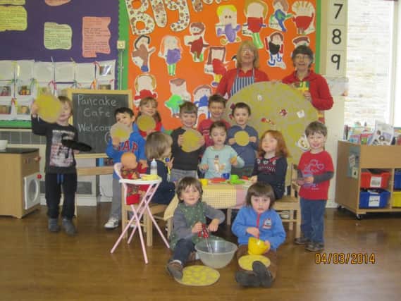 Kinder Kids Pre-School in Hayfield celebrate pancake day. Photo contributed.
