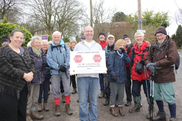 Campaigners opposed to the use of a green field site in Whaley Bridge for housing.