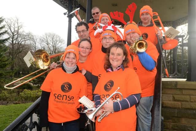 Some of the brass band players who will be taking part in next years attempt to play around the London Marathon