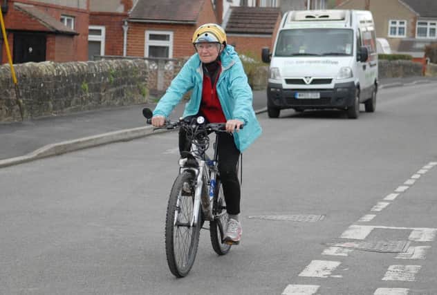 Mary Hooper 70 year old woman wants to raise awareness about bike safety after being knocked off her bike by a lorry.