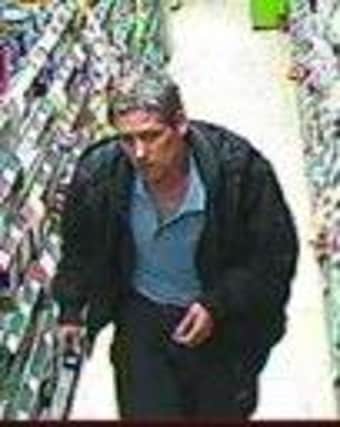 Police have released a CCTV image of a man they would like to speak to in connection with a theft from the Co-op on Scarsdale Place in Buxton.