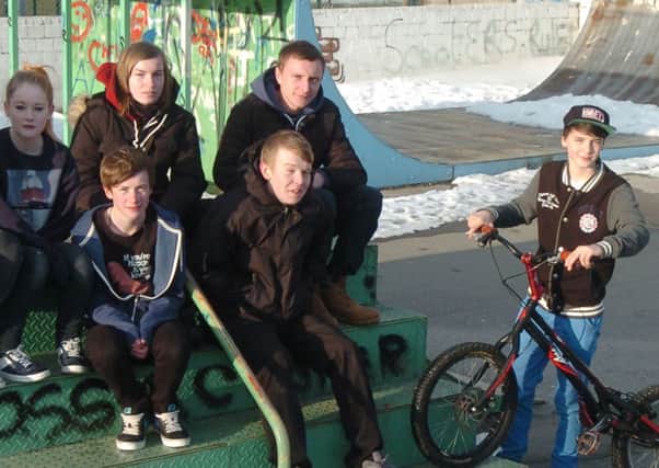 Young skatepark campaigners at the existing Fairfield skatepark.