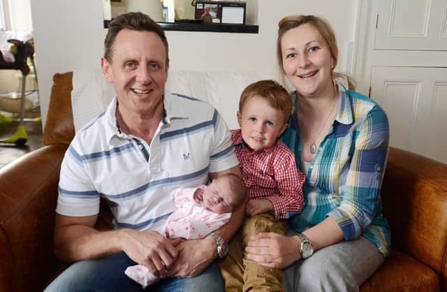 Jonathan Plant delivered his new baby girl on Mothers Day. Dad Jonathon Plant, mum Robynne, baby Charly Grace and brother Harrison.