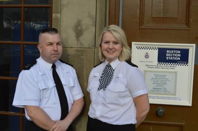 Buxton PCs John Owen and Caroline Simcock who are taking part in a Run to Remember for charity, in memory of Fiona Bone and Nicola Hughes.