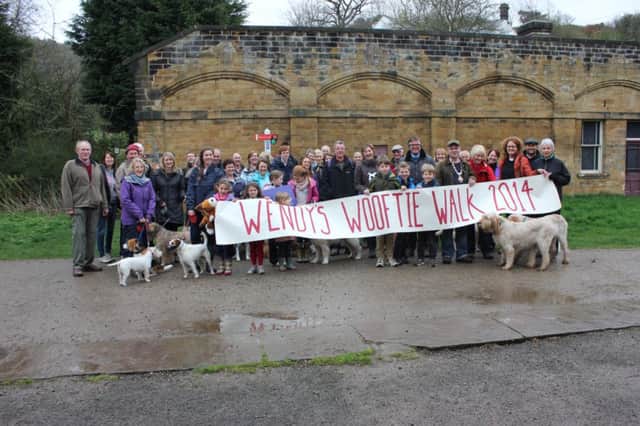 Participants of this year's Wendy's Wooftie Walk in Bakewell in aid of Helen's Trust. Photo contributed.