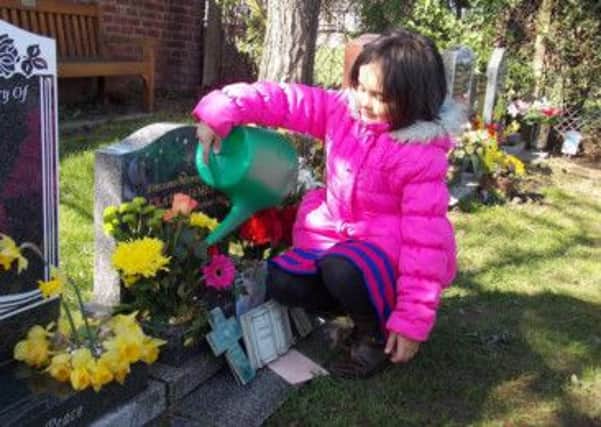 Pictured is Tia, the daughter of deceased Claire James who died in a house fire at North Wingfield.