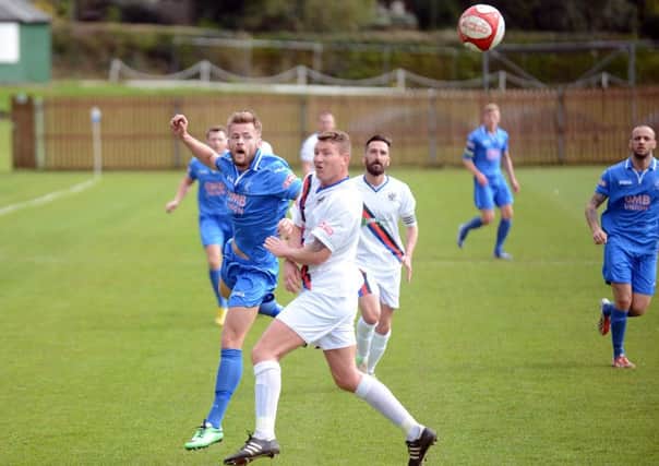 Action from Matlock Town v Whitby Town on Saturday.