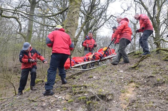 Buxton Mountain Rescue Team demonstrating their techniques