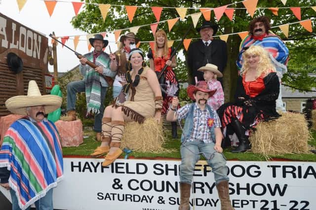 Hayfield May Queen 2013, the sheepdog trials float