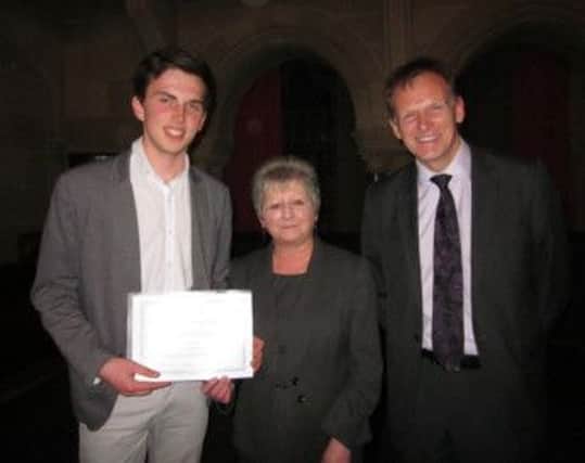 Whaley Bridge student Matthew Allison is celebrating his time at Abbey College Manchester after being presented with the colleges prestigious Progress Award at the glittering End of Year Awards Ceremony.
