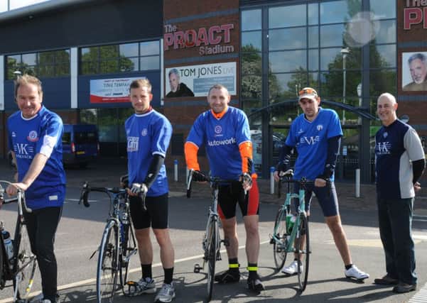 The Chain Gang at the start of their 50 mile Pennine Ride. 
Spireites memorial garden