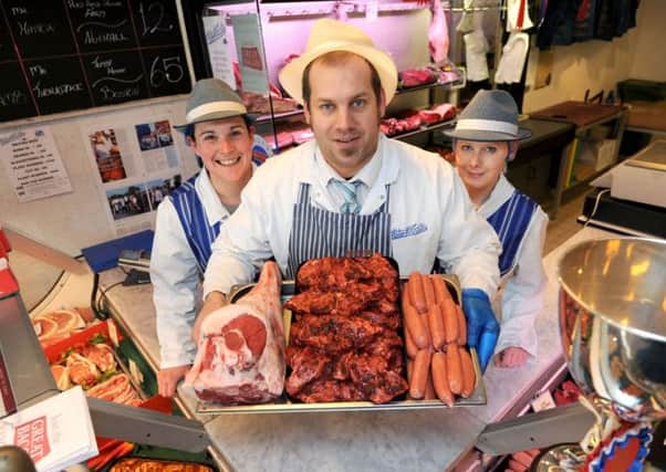 Owen Taylor & Sons in Leabrooks nominated for award. l-r Lisa Howell who works in the factory, Patrick Crowder butcher in shop and Alison Edwards who also works in the factory.