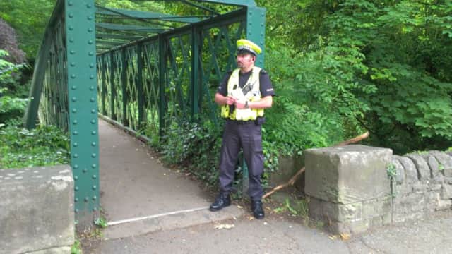 An officer at the scene of the incident.
