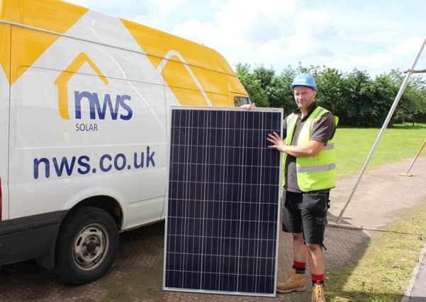 Pictured is one of the solar panels which are being installed at Bolsover District Council's office at the Arc, on High Street, Clowne.